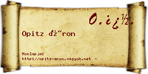 Opitz Áron névjegykártya